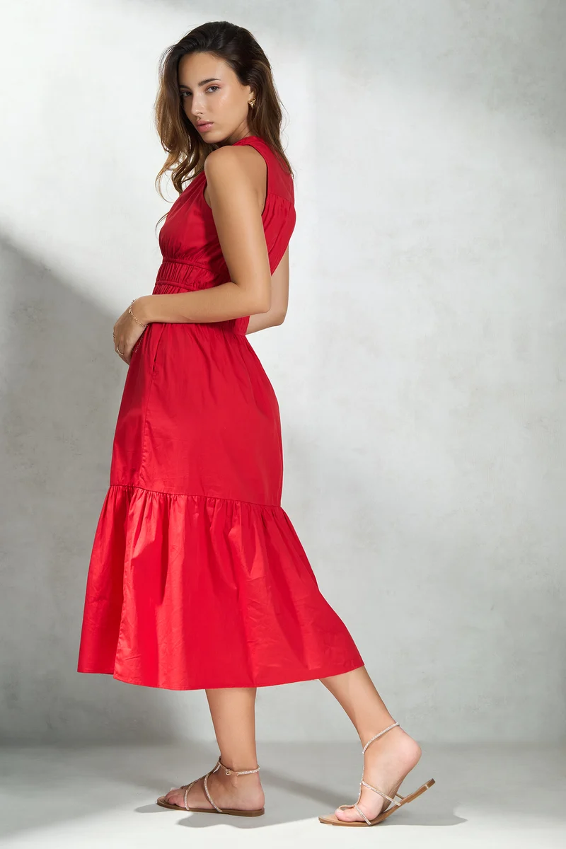 Eve|100% Cotton Tiered Dress