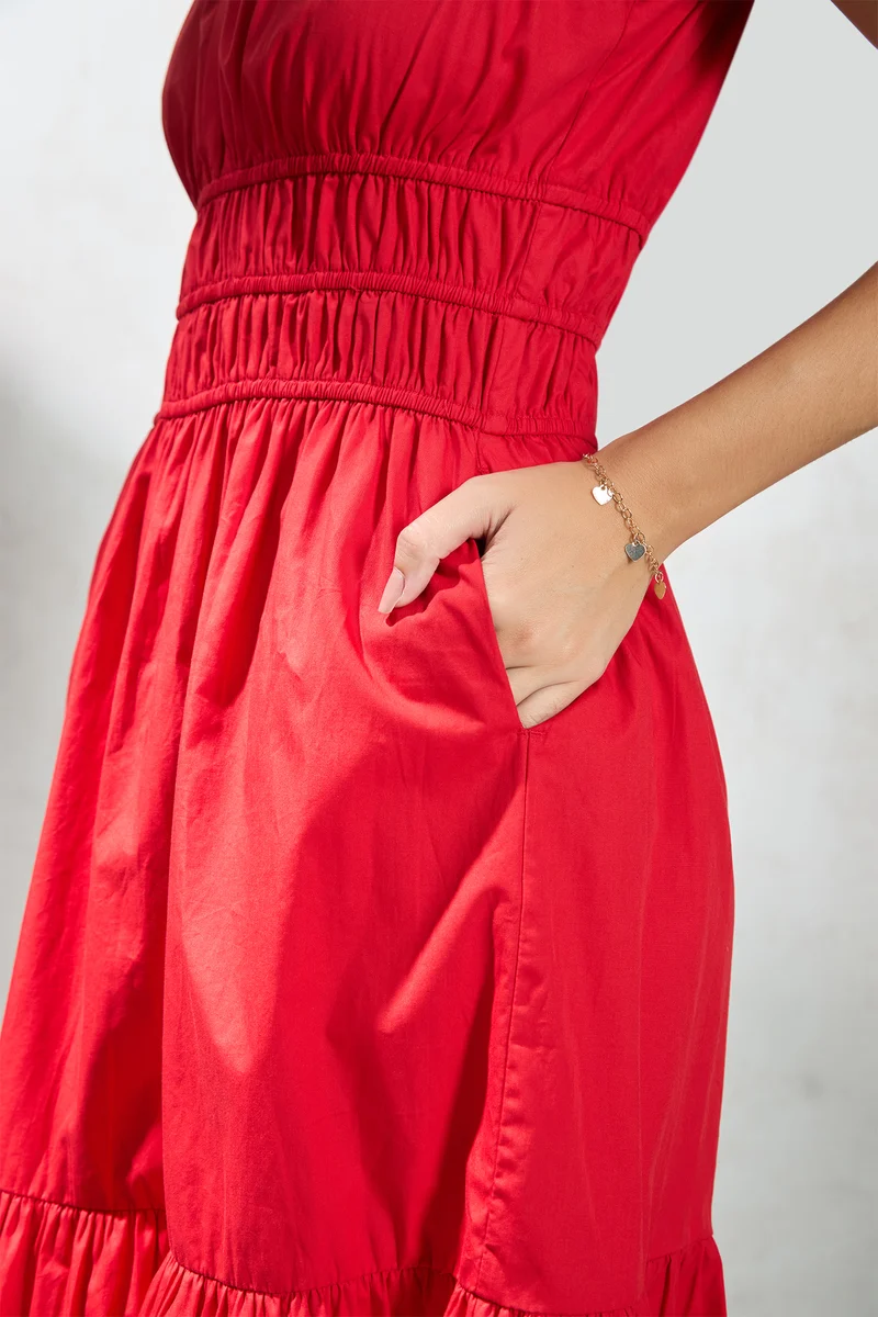 Eve|100% Cotton Tiered Dress