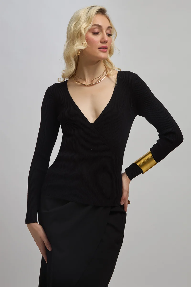 Barabara|Viscose Full Sleeve V-Knit Cardigan