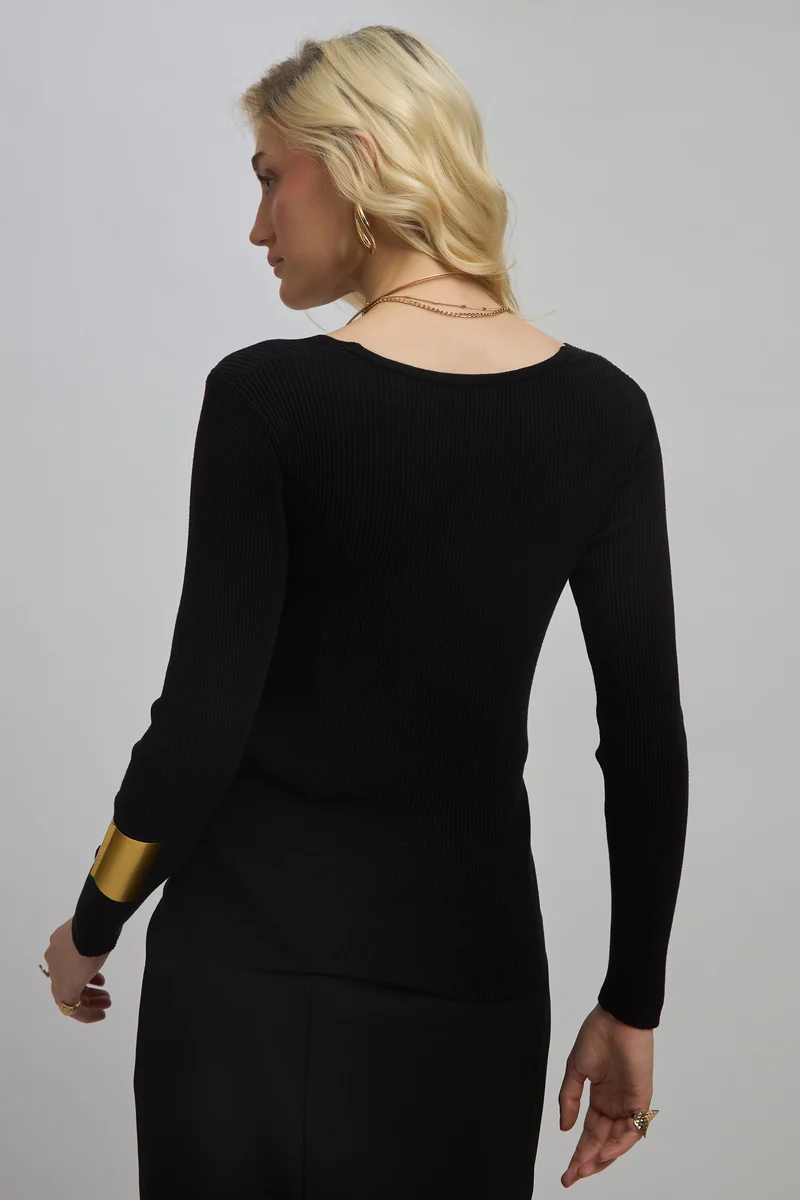 Barabara|Viscose Full Sleeve V-Knit Cardigan