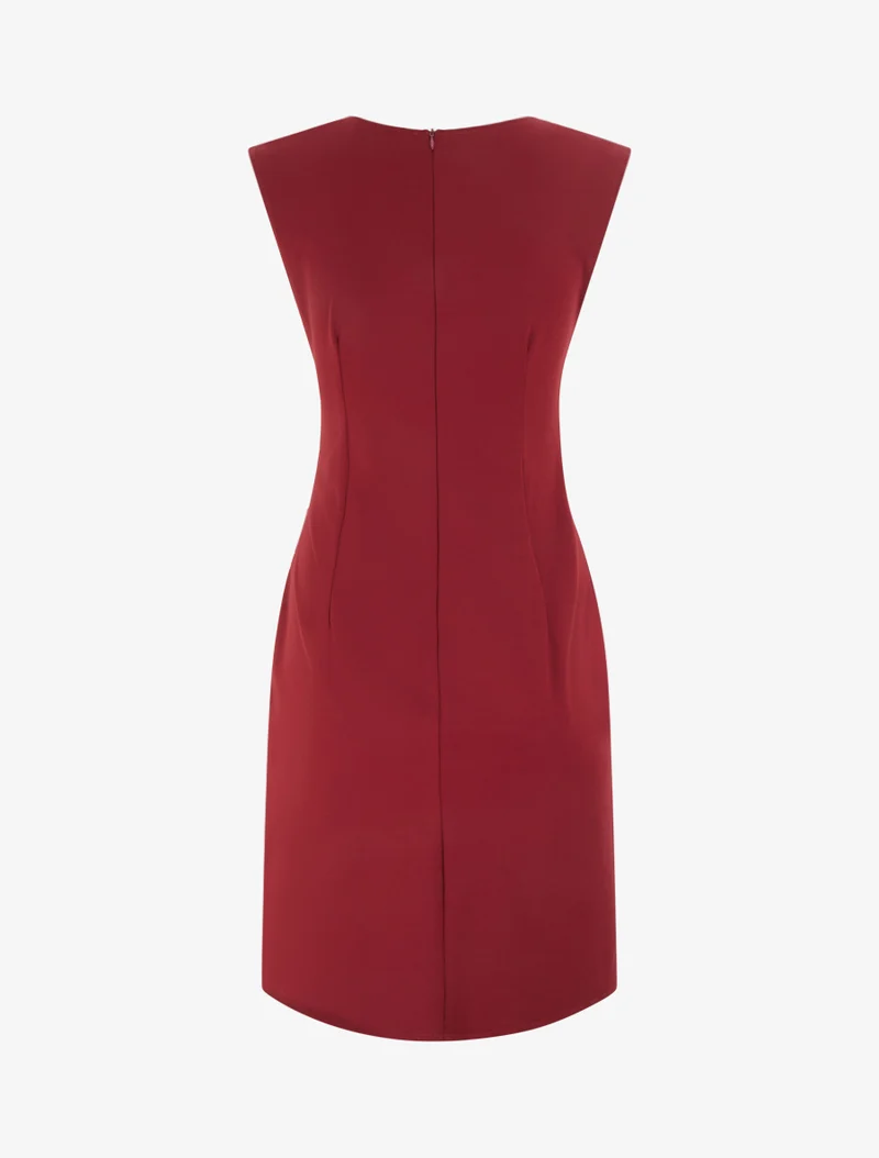 Robe sans manches effet drapé - Bordeaux