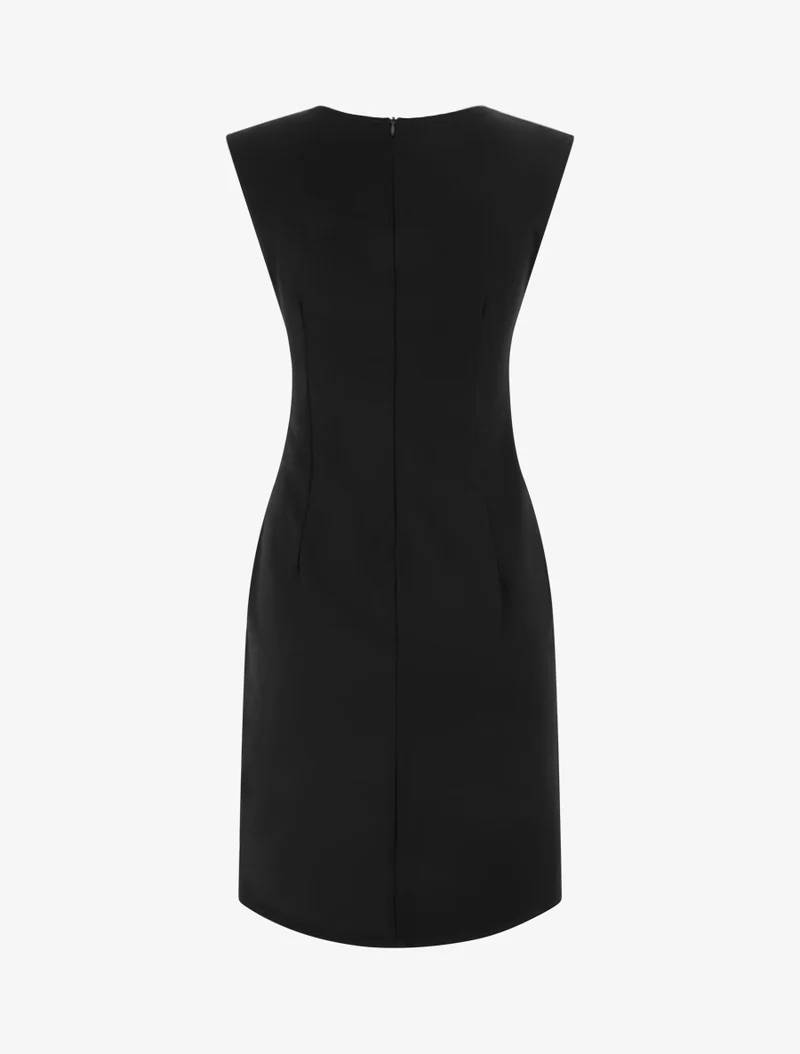 Robe sans manches effet drapé - Noir