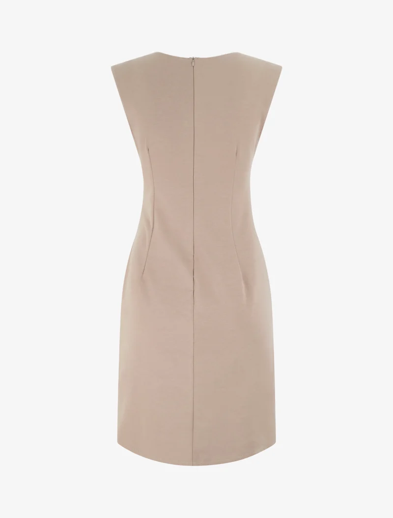 Robe sans manches effet drapé - Taupe
