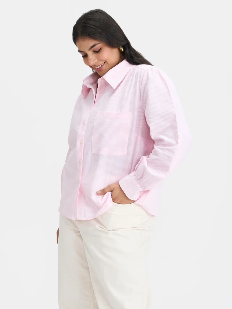 Khloe|100% Cotton Patch Pocket Shirt