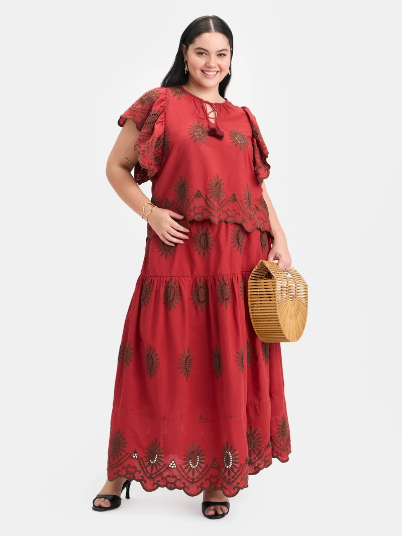 Soleil |100% Cotton Schiffli Tie-Up Top