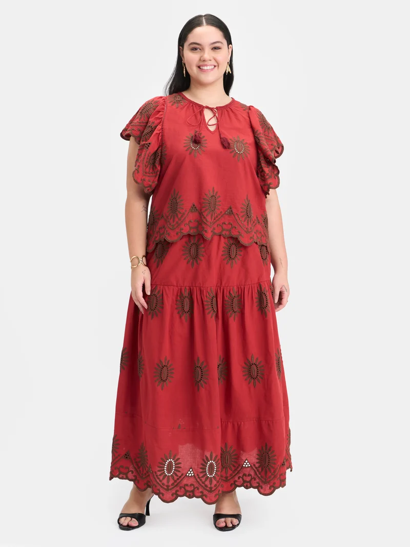 Soleil |100% Cotton Schiffli Tie-Up Top