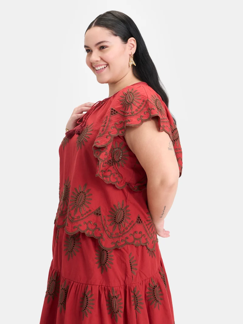 Soleil |100% Cotton Schiffli Tie-Up Top