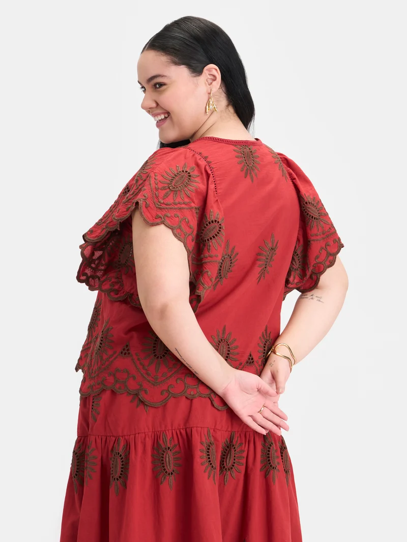 Soleil |100% Cotton Schiffli Tie-Up Top