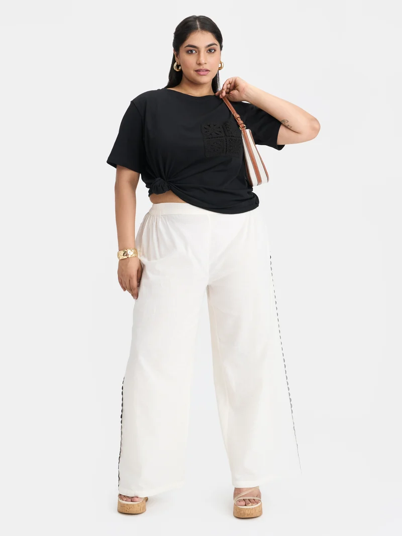 Percy|100% Cotton Crochet Patch Pocket Tee
