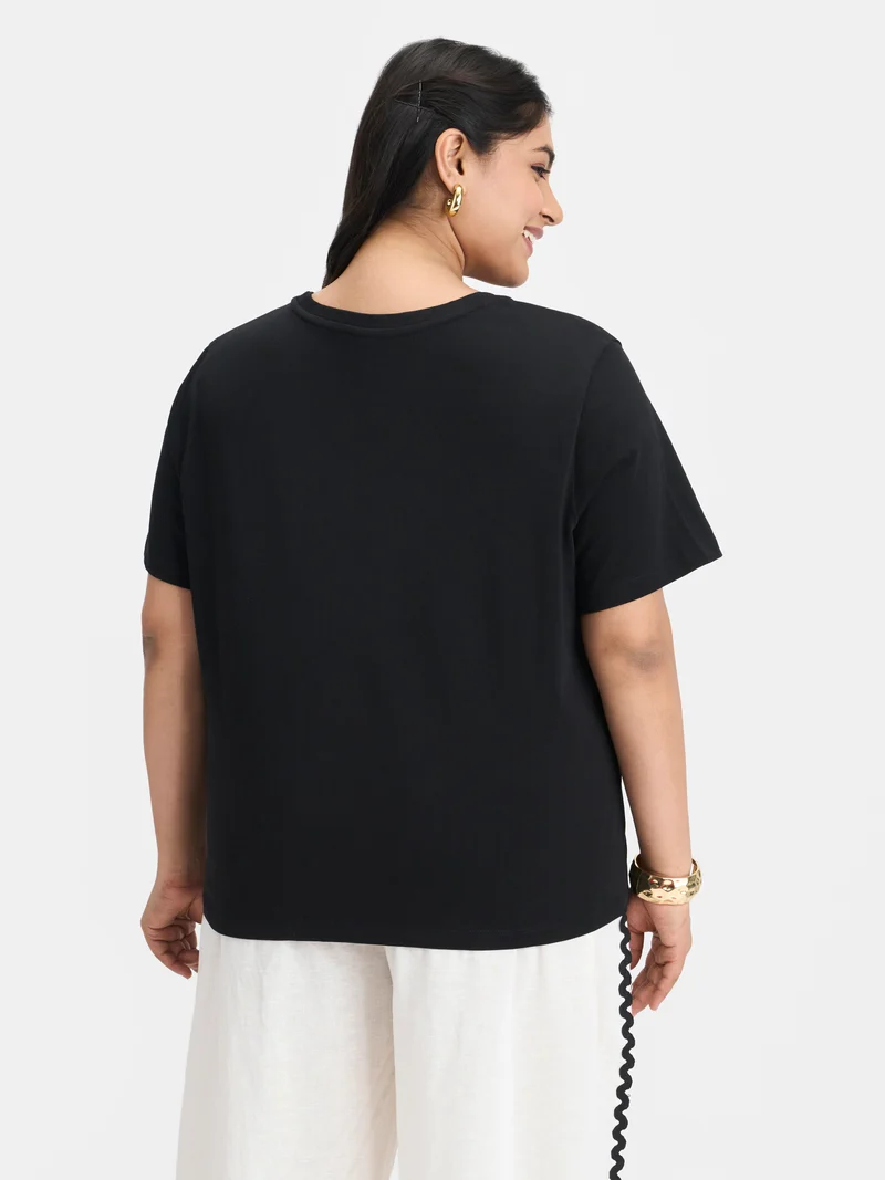 Percy|100% Cotton Crochet Patch Pocket Tee