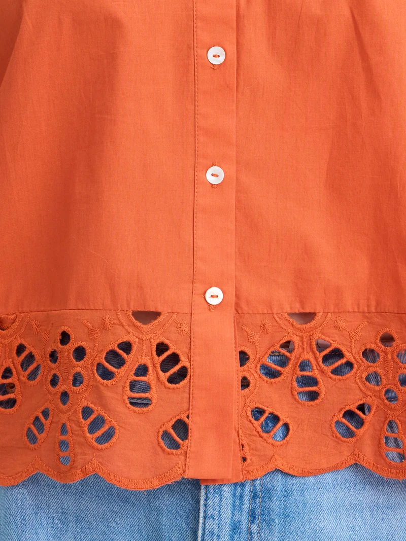 Diara|100% Cotton Scallop Blouse