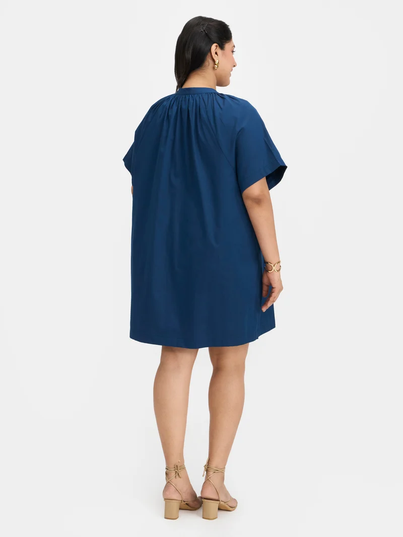 Solace|100% Cotton Tie-Up A-Line Dress