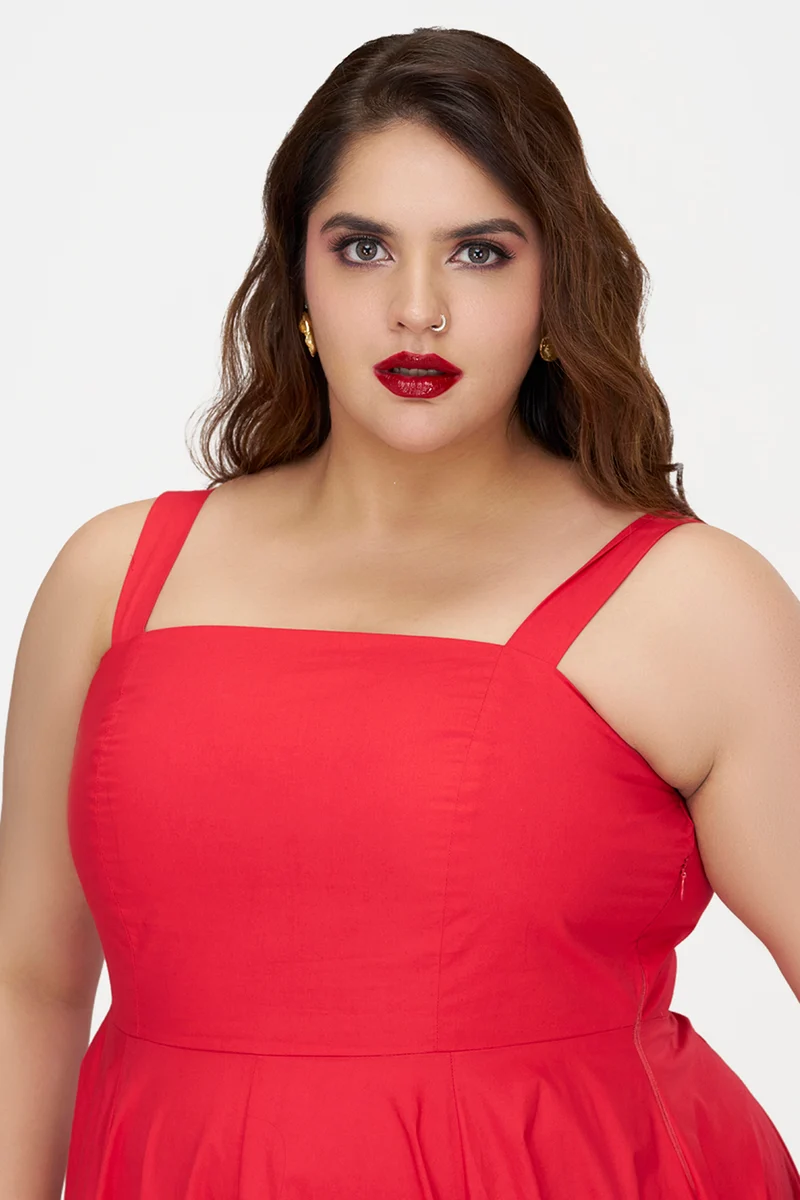Monali Btc|100% Cotton Fit & Flare Dress With Bow