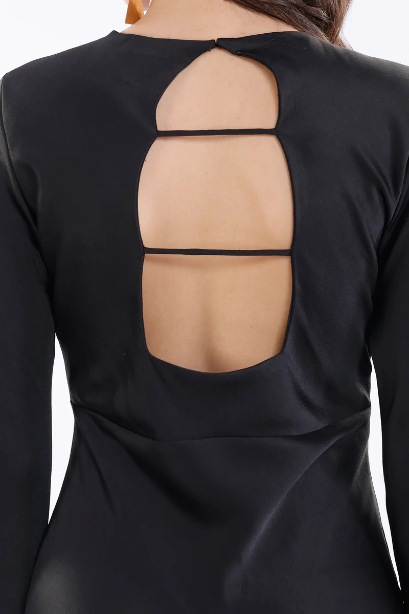 Fae|Satin Stylised Back Maxi Gown