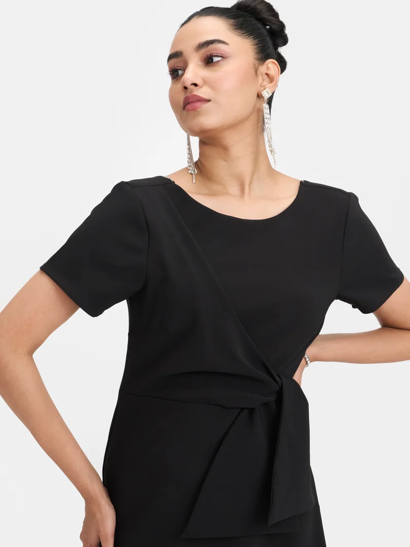 Leya|Satin Front Tie Maxi Dress