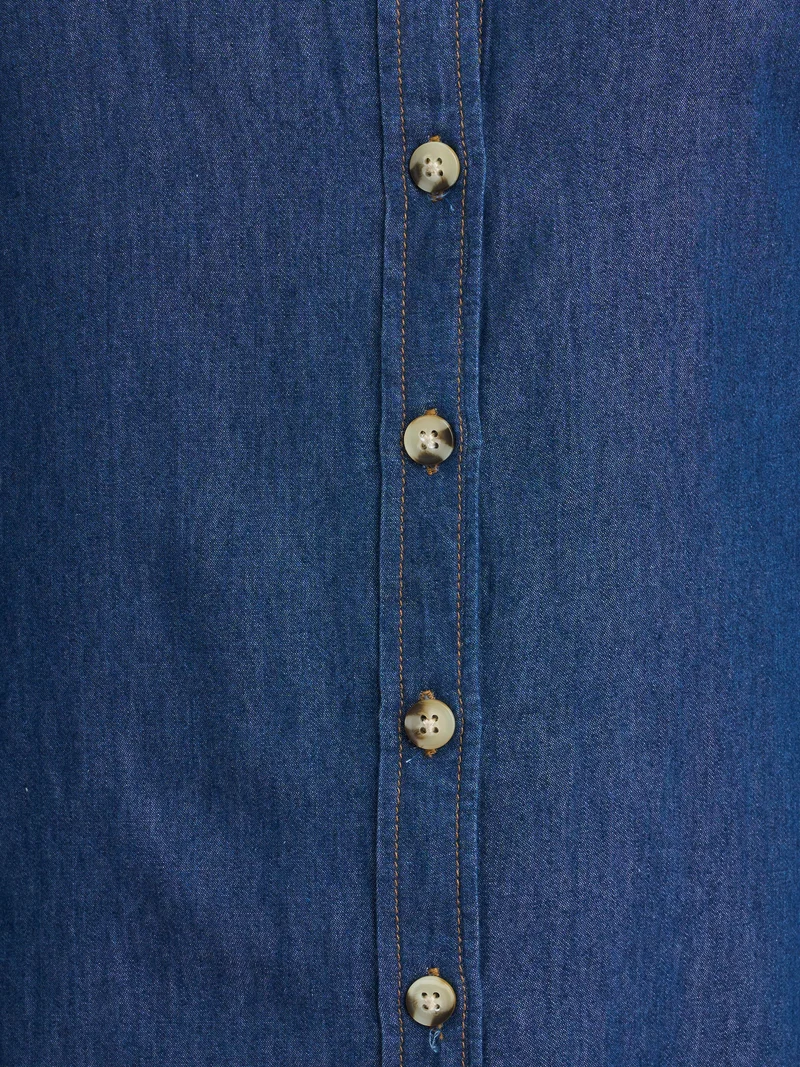Harbor|100% Cotton Denim Shirt Dress