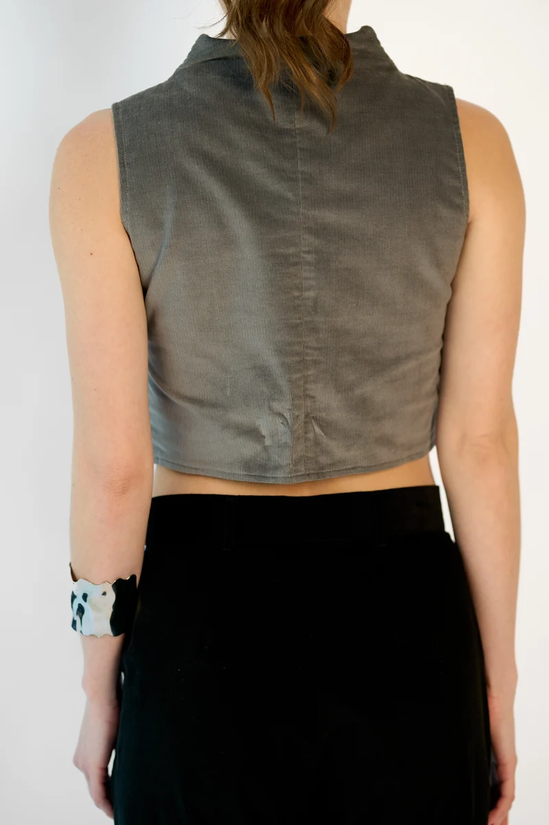 Allie|100% Cotton Buttoned Fitted Style Waistcoat