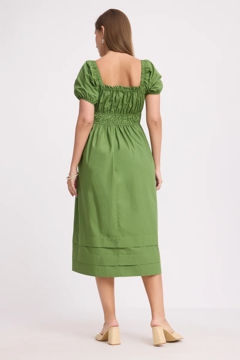 Kona|100% Cotton Waist Gathered Dress