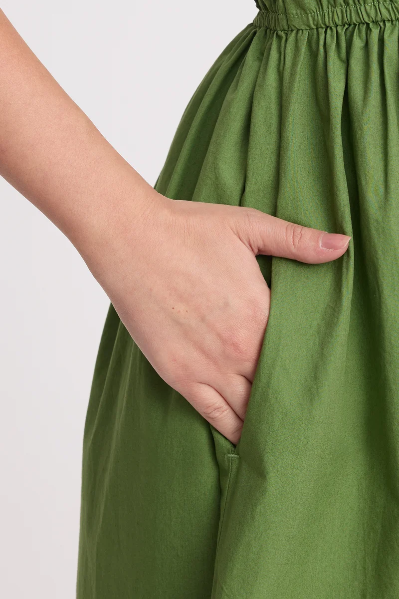 Kona|100% Cotton Waist Gathered Dress