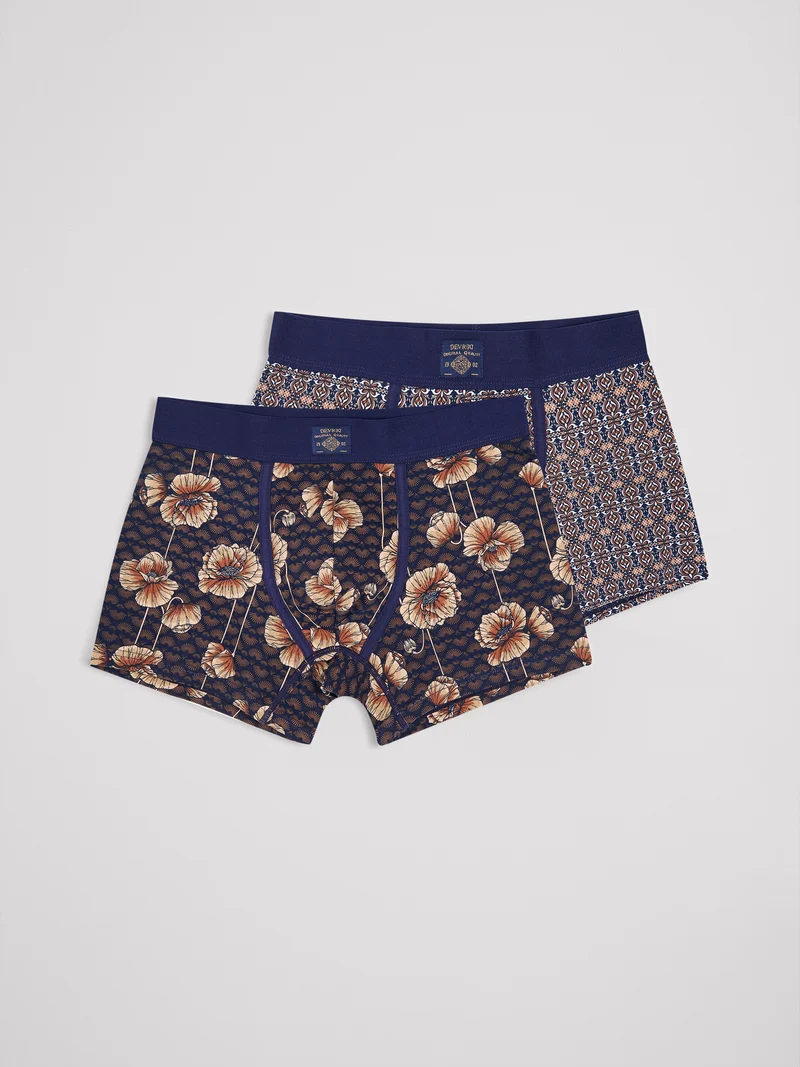 Coffret 2 boxers fantaisie en coton