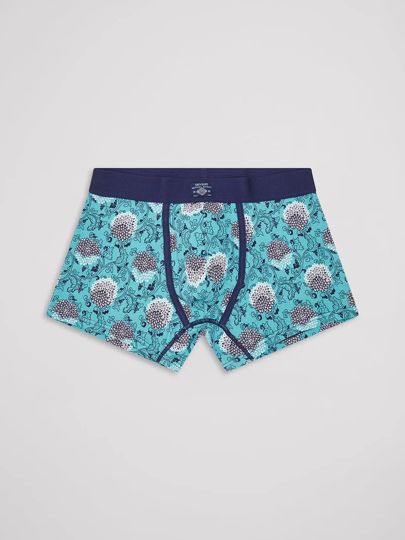 Boxer stretch en coton bio fleuri