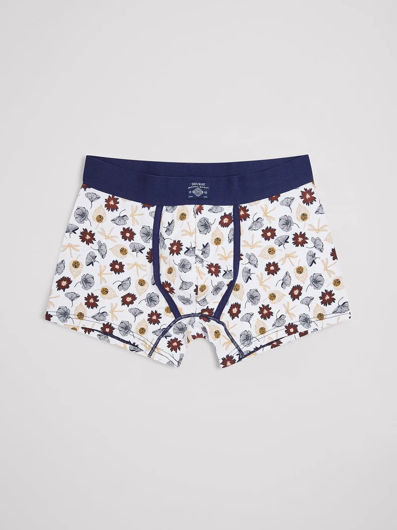 Boxer shorty fleuri en coton