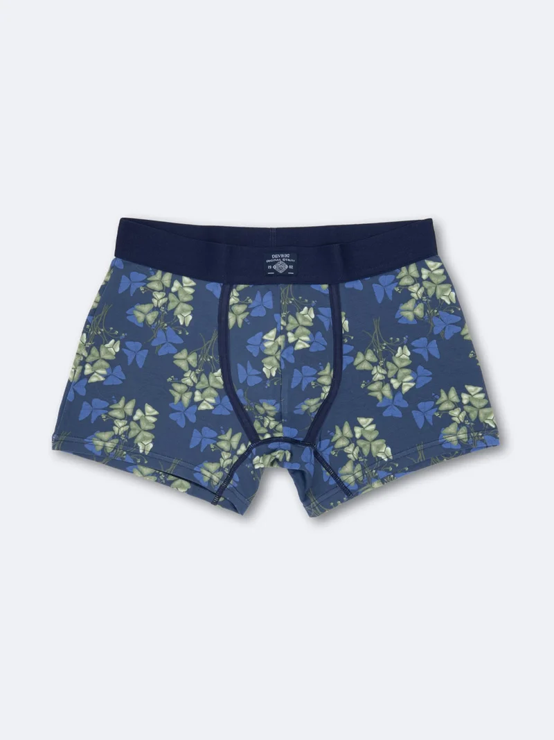 Boxer fleuri en coton élasthanne