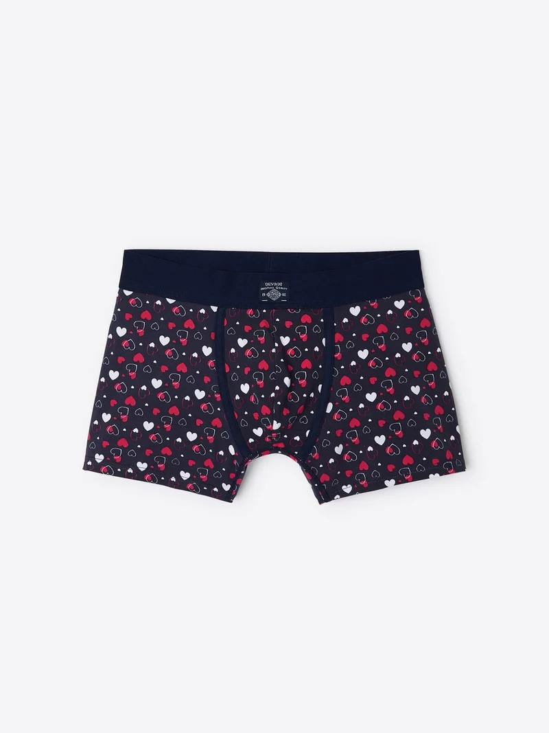 Boxer à motifs cœurs en coton biologique