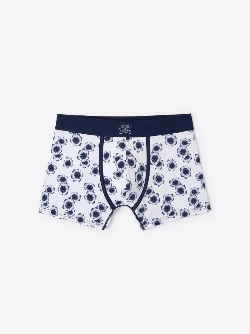 Boxer à fleurs en coton biologique