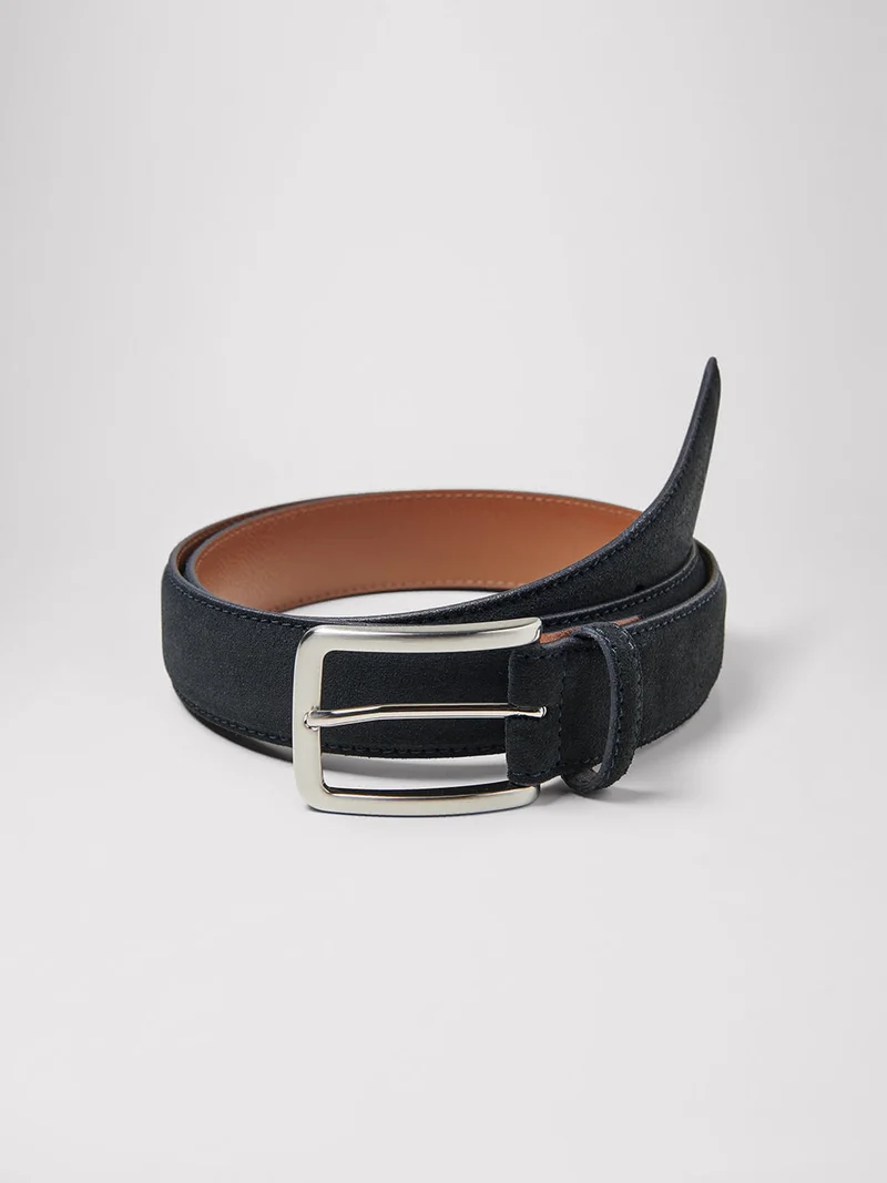 Ceinture en croûte de cuir suédé