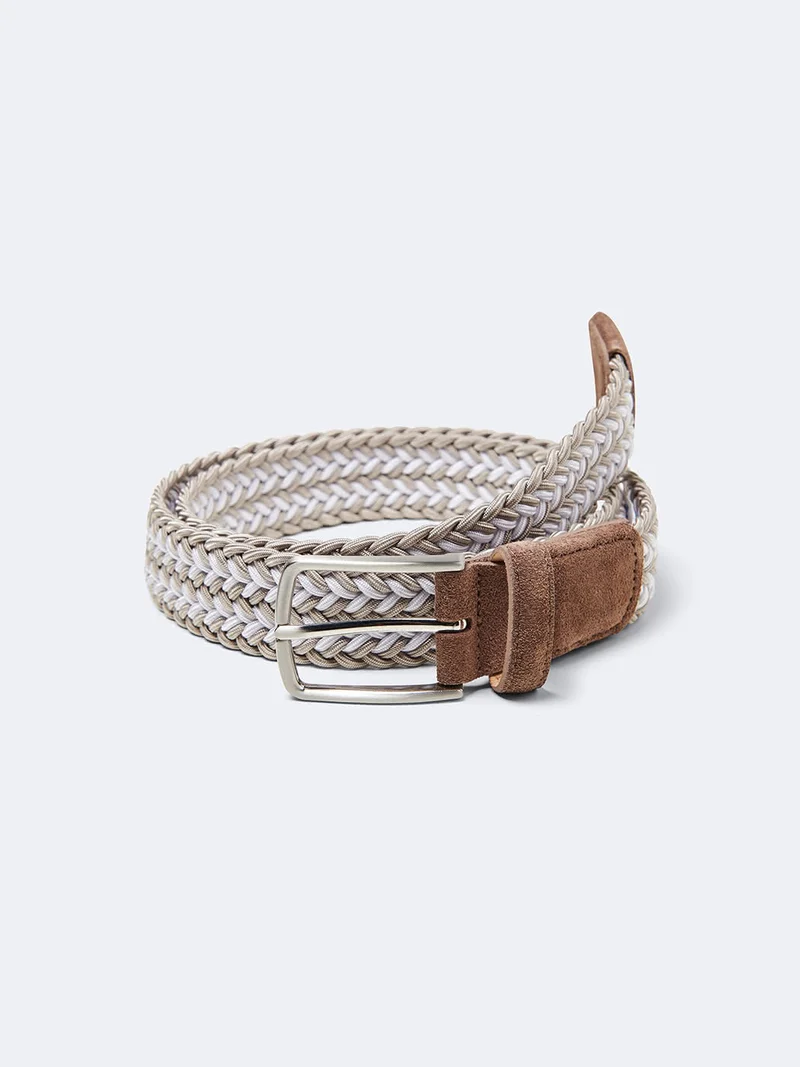 Ceinture tressée bi-matière
