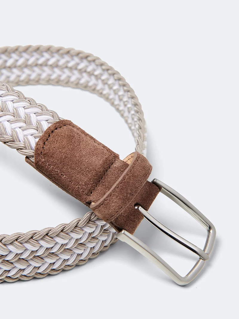 Ceinture tressée bi-matière