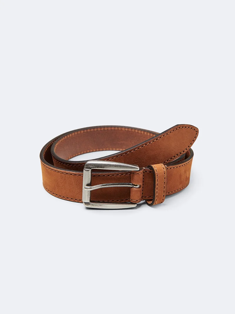 Ceinture en cuir lisse italienne