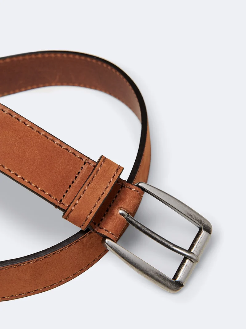 Ceinture en cuir lisse italienne