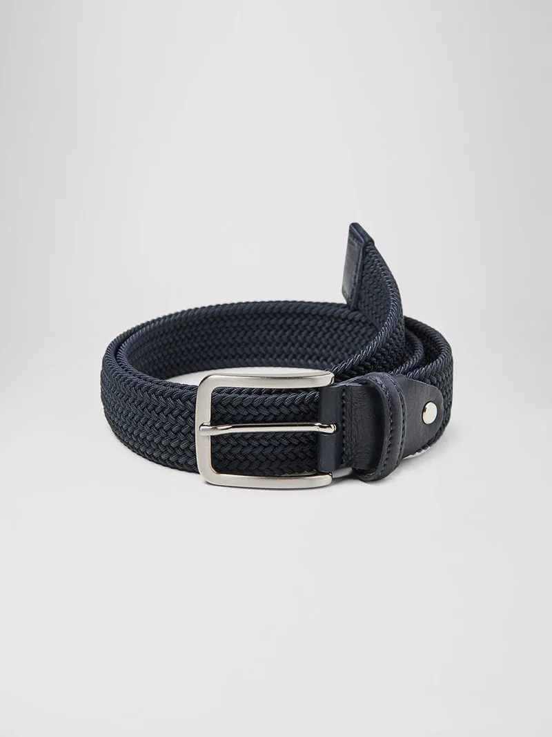 Ceinture bi-matière élastiquée tressée