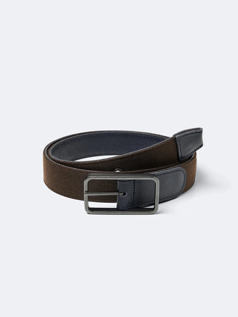 Ceinture en cuir lisse réversible