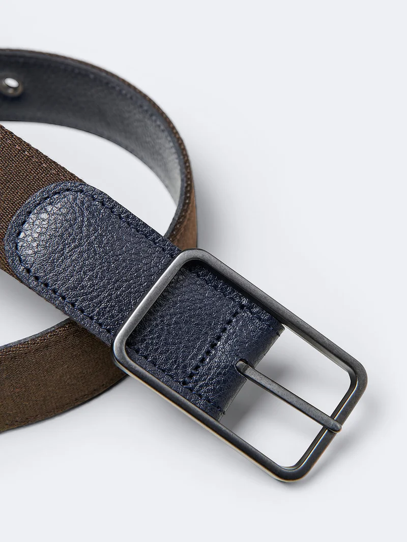 Ceinture en cuir lisse réversible