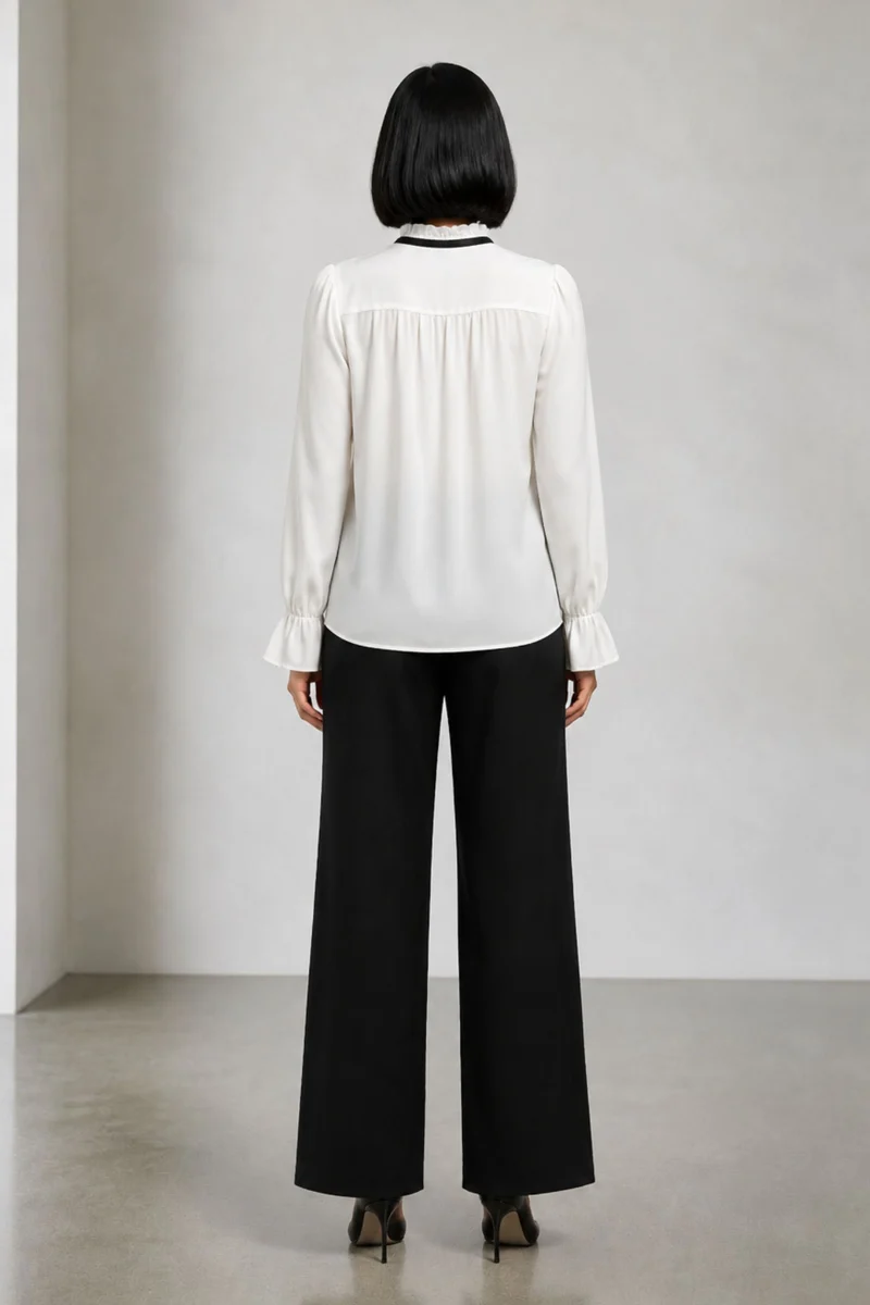 Chicago|Georgette Stretch Layered Assymetric Top