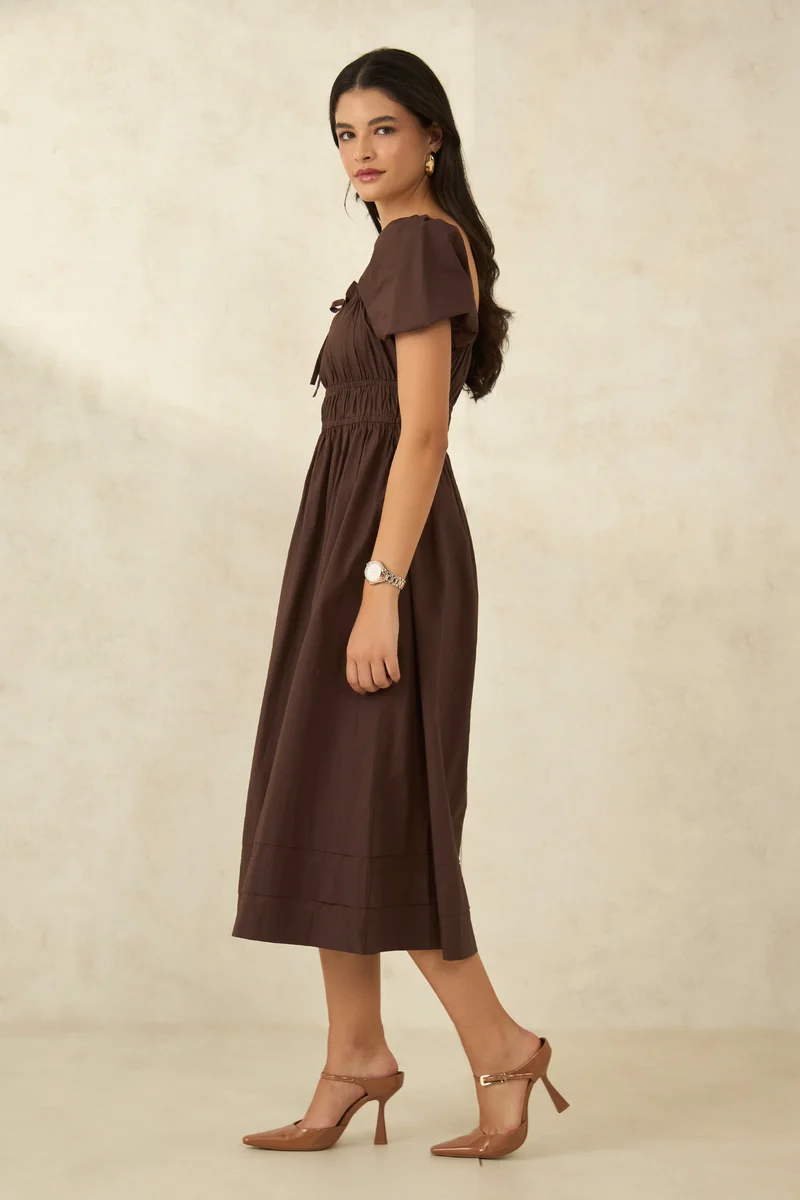 Ruhi|100% Cotton Dress With Gather Details