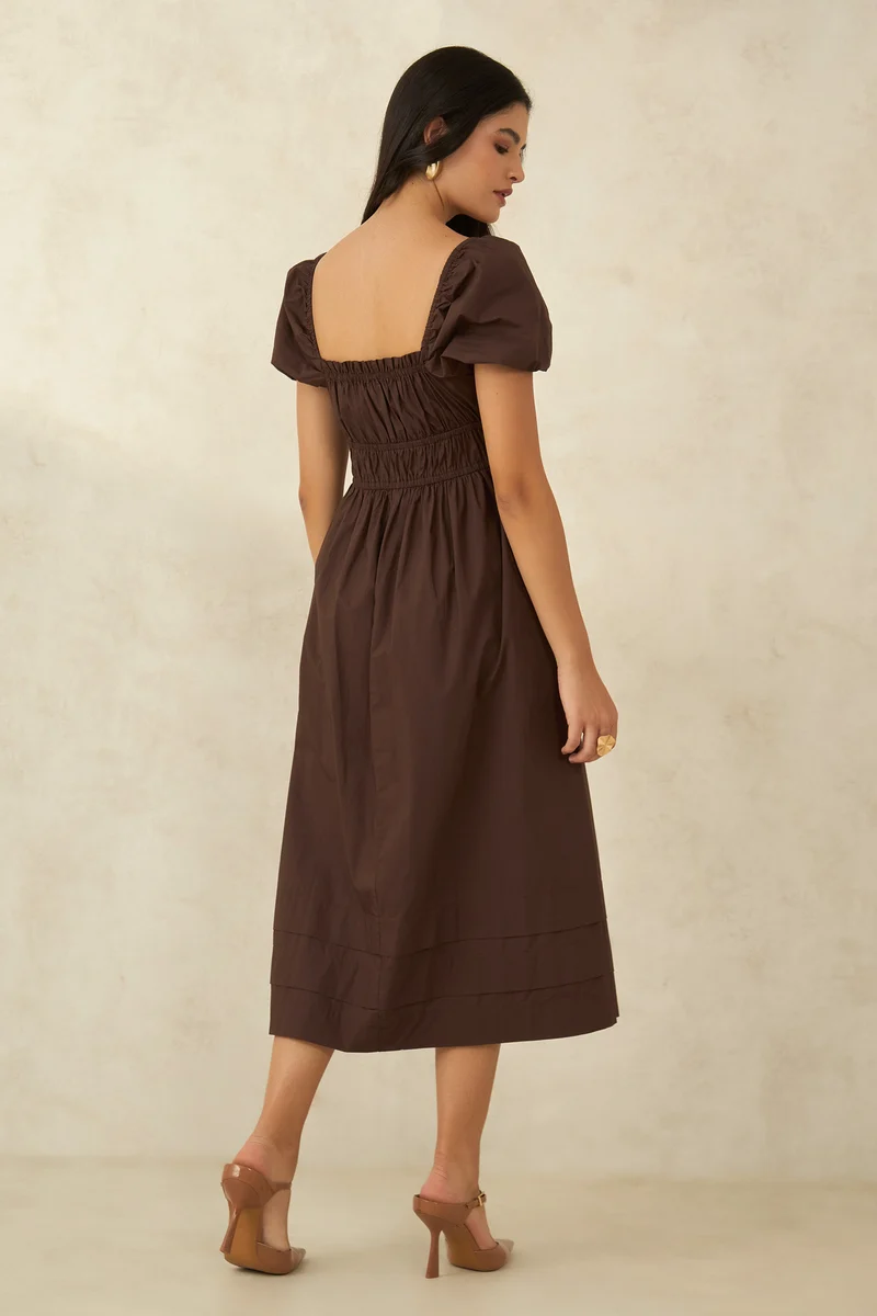 Ruhi|100% Cotton Dress With Gather Details