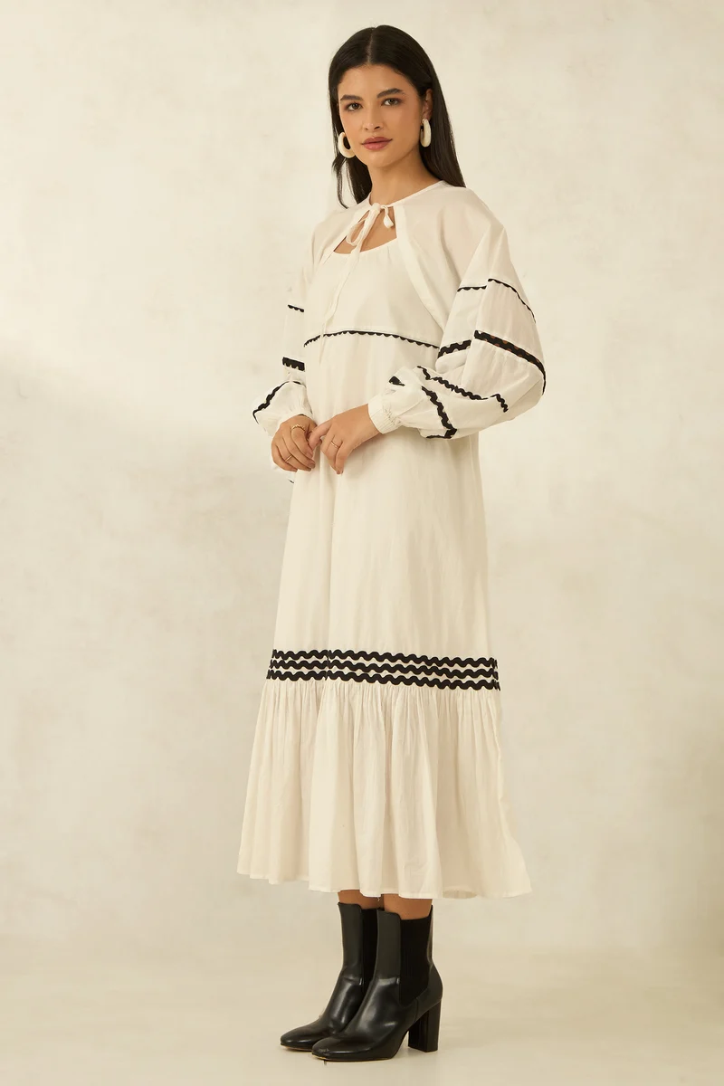 Beuren|100% Cotton Shrug With Puff Sleeves