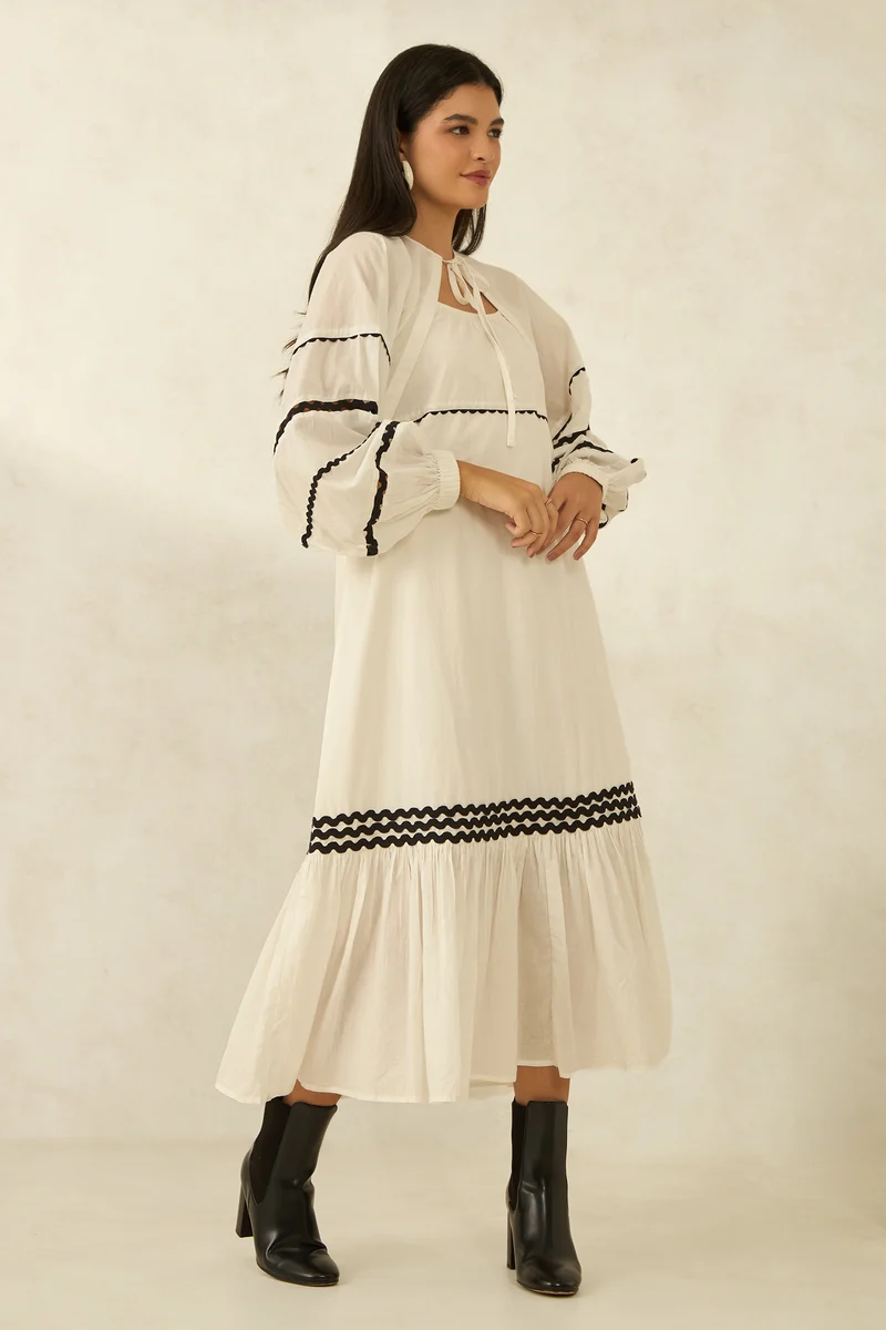 Beuren|100% Cotton Shrug With Puff Sleeves
