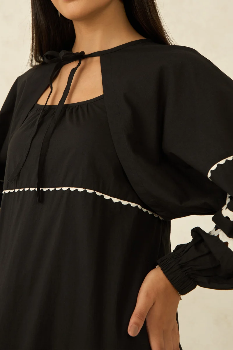 Alaia Shrug|100% Cotton Shrug With Puff Sleeves