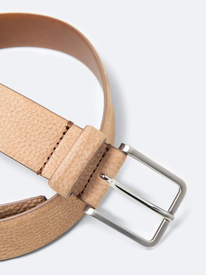 Ceinture en cuir nubuck grainé