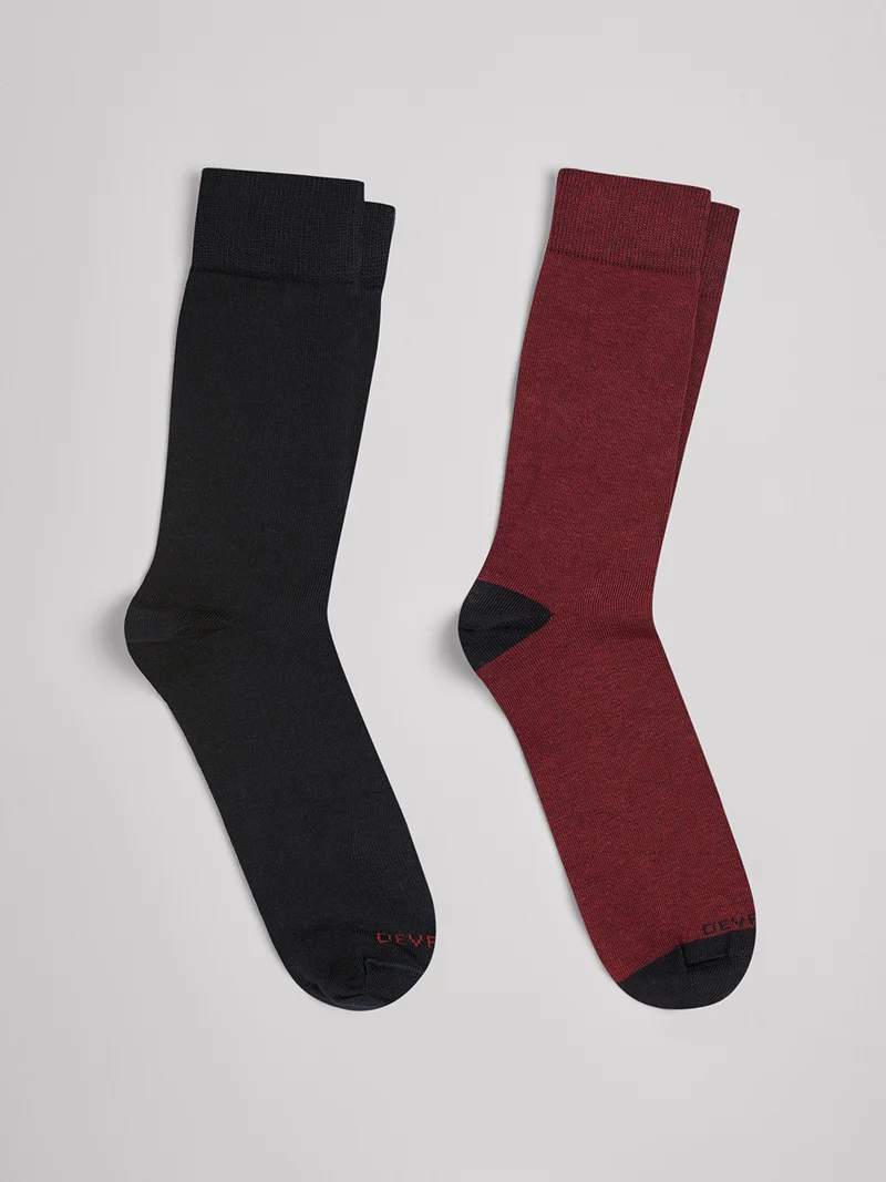 Lot de 2 paires de chaussettes unies