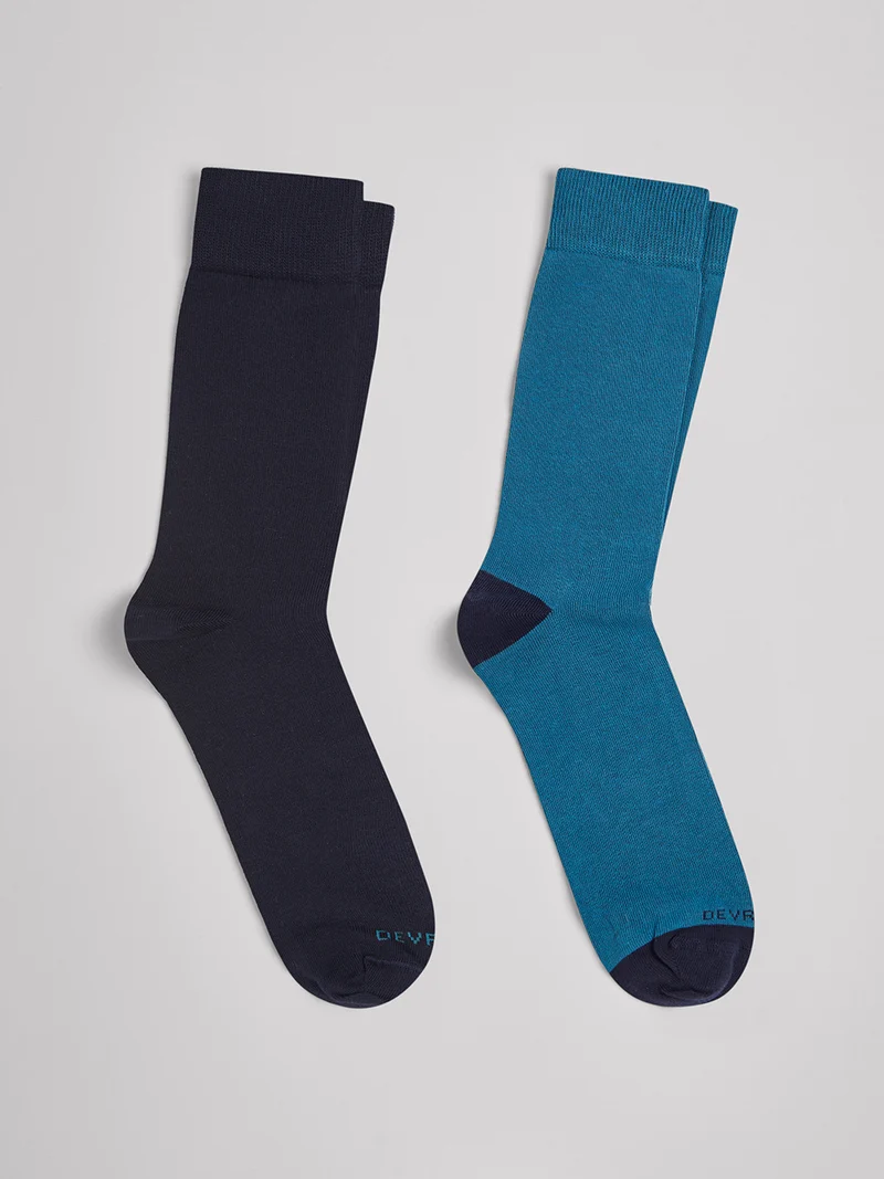 Lot de 2 paires de chaussettes unies