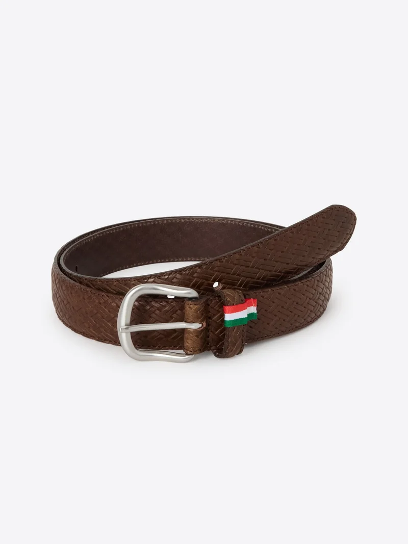 Ceinture tressée en cuir