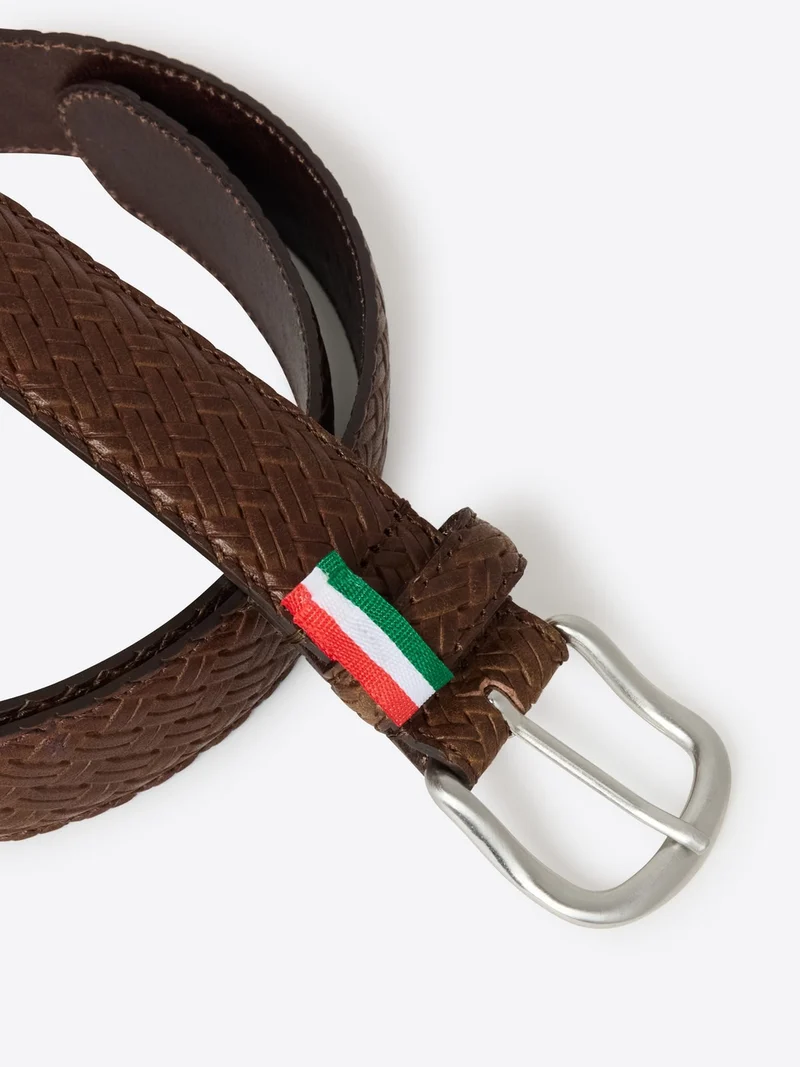 Ceinture tressée en cuir