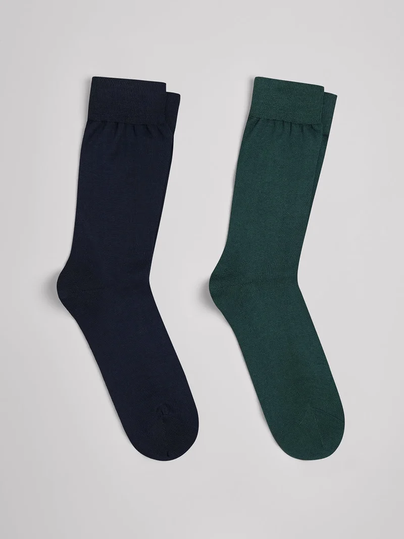 Lot de 2 paires de chaussettes unies