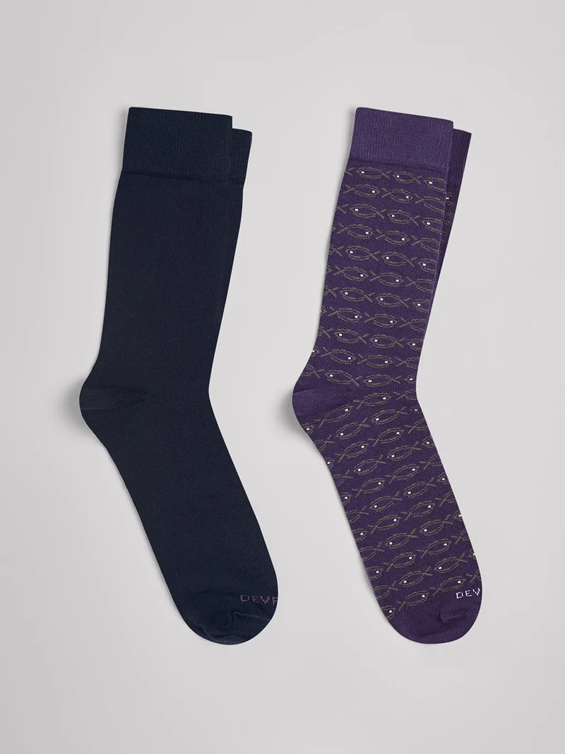 Lot de 2 paires de chaussettes fantaisie